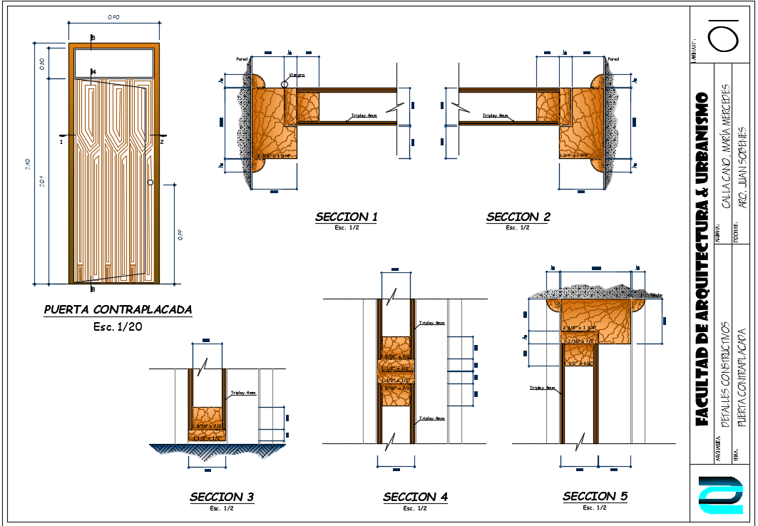Free Plywood Wooden Door Construction Details Free CAD Drawing